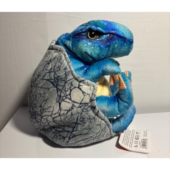 Wild Republic Dinosauria IV Baby Egg T-Rex Plush Toy Blue & Gray - Picture 3 of 8